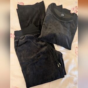 Gap black velour set size XXS
